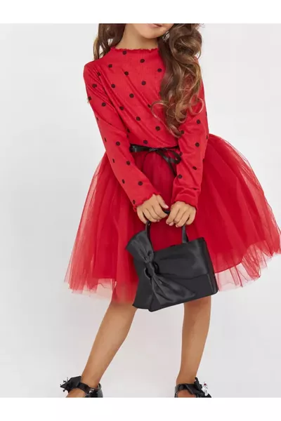 Meisjesbaby Kinderjurk met Stippen, 4 Seizoenen Rekbare Tulejurk