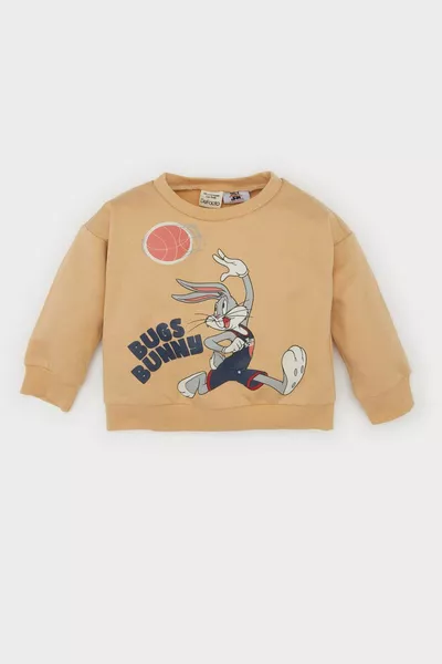 Sweatshirt pour bébé garçon Space Jam à col vélo, intérieur en tissu doux peluche AU