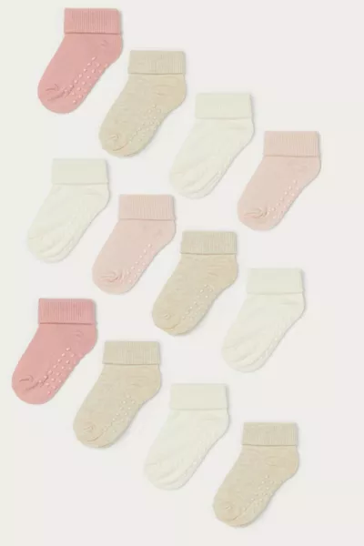  paires de chaussettes pour bébé/enfant en coton biologique antidérapantes