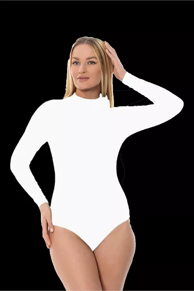 Long Sleeve Half Turtleneck Snap Button Bodysuit