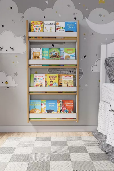 Montessori 4-Shelf Children's Bookshelf * Cm White