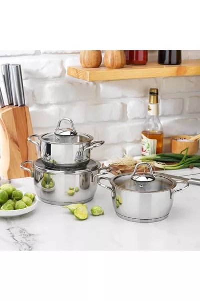 Ensemble de casseroles Eva Çelik 6 pièces en inox