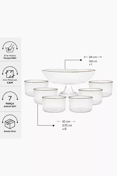 Andre 7-Delige Glazen Serveer Set