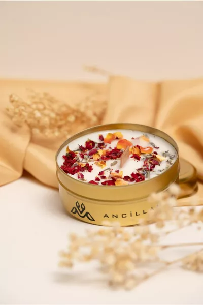 Bougie décorative en cire de soja avec boîte en métal, bougie aromathérapie parfum aphrodisiaque 