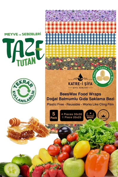 5 шт. многоразовые вощеные обертывания для продуктов питания Mumo