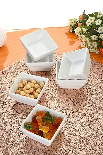 6 Stuks Vierkante Kom Queen Serie voor Snacks/Saus/Confiture