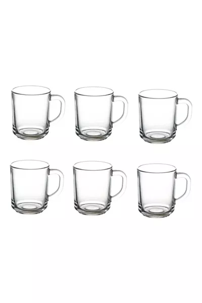  6er Set Becher mit Glasgriff