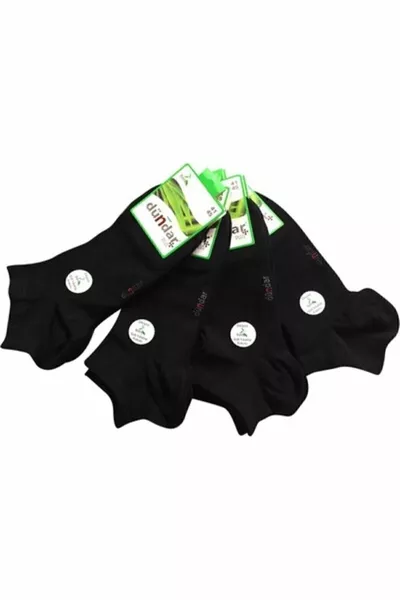 4 جوارب رجالية سوداء بدون خياطة من البامبو