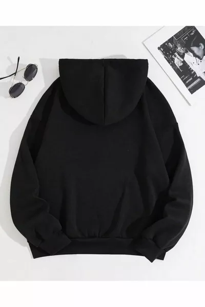 سترة بولار كبيرة الحجم بدون طبعة بسحّاب للجنسين