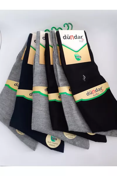 جوارب رجالية من الخيزران بدون خياطة ناعمة مع غسيل طبيعي ومعطرة عبوة من 6