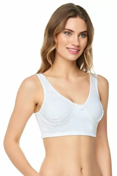 Keyal 3 броя затворен пакет с % памучен трикотажен потник бял Lambada сутиен