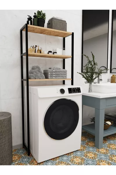 Bovenkast organiserende plank voor wasmachine Badkamerkast plank Plank boven de machine Walnoot