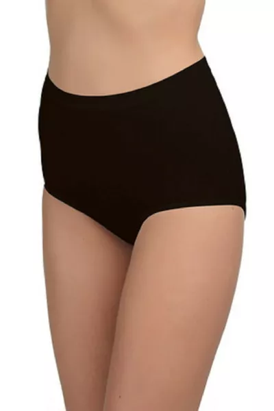 Женские черные хлопковые высокие трусики