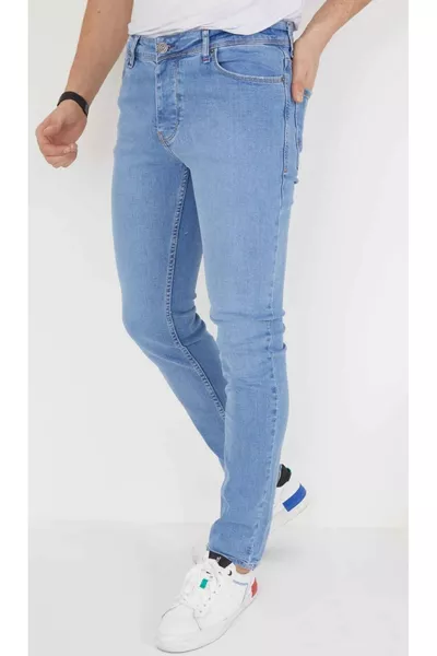 جينز بنطلون جينز أزرق