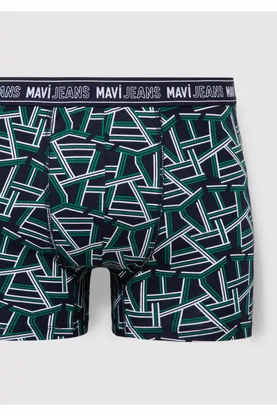 بوكسر أزرق داكن مطبوع 