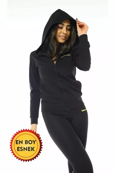 Ensemble Haut à Capuche Thermique Extensible et Leggings