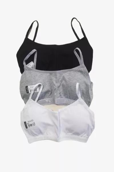 Младо момиче Комплект от 3 броя с подплата и презрамки за тренировка сутиен