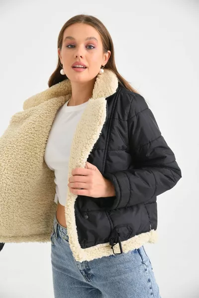 معطف مفصل من الفراء النسائي