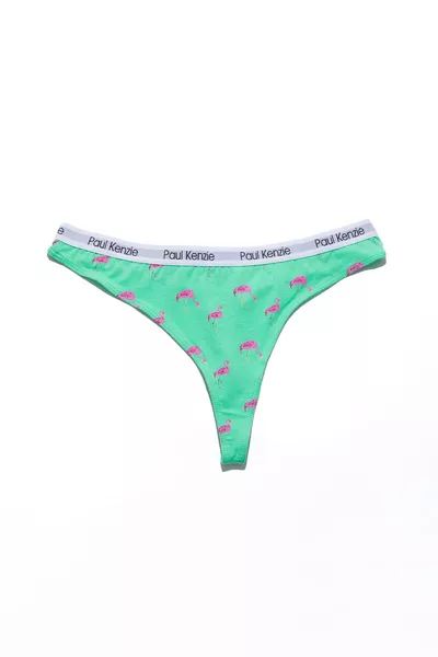 Patterned Women's Thong - Couple Collection Pink Birdy