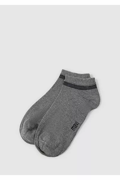 2li Gri Patik Çorap 