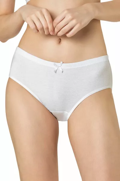 أوزكان  طقم من 6 سراويل داخلية نسائية عالية الخصر من القطن المرن Ribana