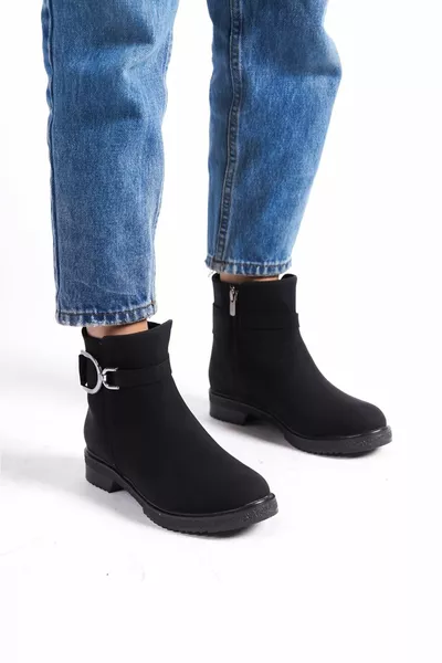 EVK. KLEDING Tosg zwarte nubuck laarzen met hak