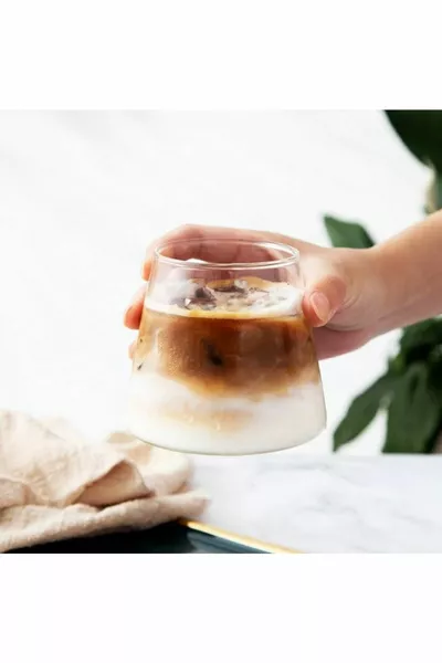 Топлоустойчива презентация и чаша за сок в японски стил Fuji Mountain Glass Cup ml конусна чаша 1бр