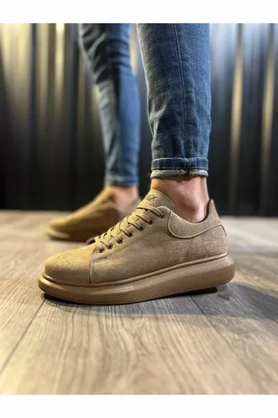 Casual schoenen met hoge zool Camel (suède)
