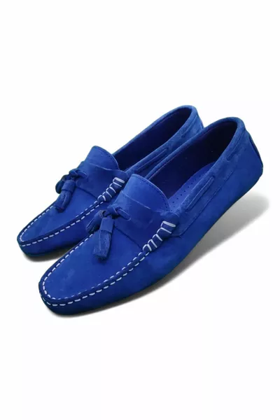 Mocassins à pampilles bleus