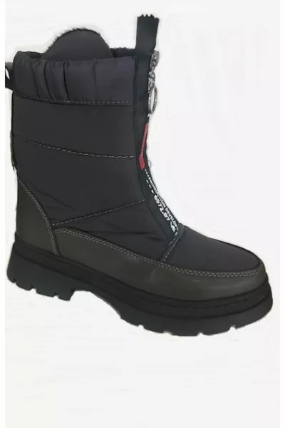 أرمي سيتي  أسود رمادي المظلة النسيج الجبهة سستة Snowboot