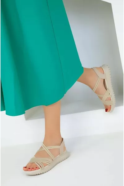 Feles Casual Fuspet Sohle Bequeme orthopädische Damensandalen BEIGE