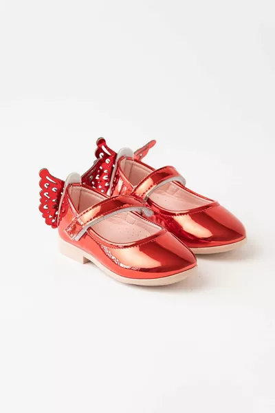 Laklaarschoenen met vlinderrug voor meisjes (rood)