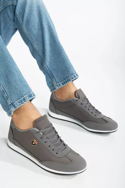 Hommes Fumé Blanc Lacets Casual Casual Léger Semelle Souple Maille Sneaker Sneakers