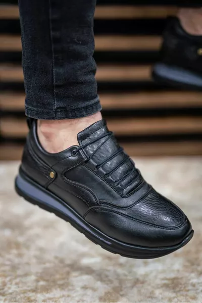 Scarpe ortopediche casual nere da uomo 