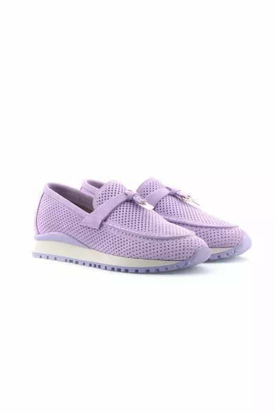 Mocassins sport en cuir véritable lilas