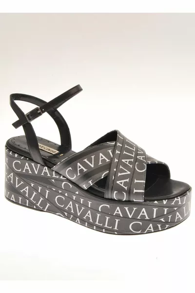 Leather Multicolored Women's Heeled Sandals 