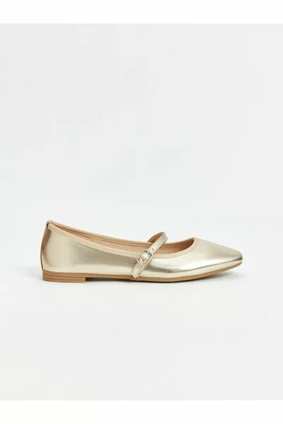 Ballerines femme à boucle aspect cuir