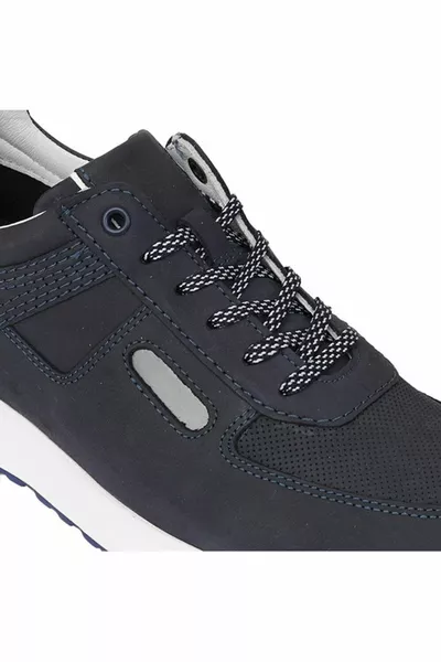 Scarpe da ginnastica da uomo stringate casual in vera pelle