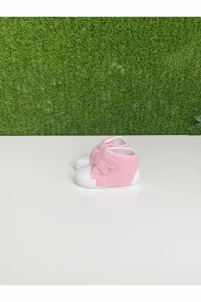 Обувки за момиченце в розов цвят с камъни