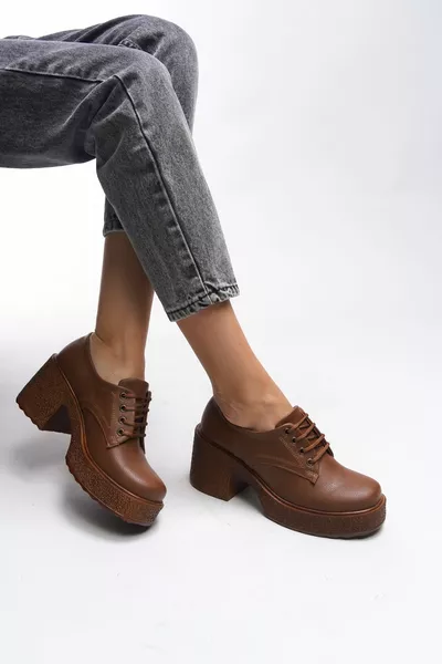 Thimdrarn المرأة الكعب الكعب المتسكع الدانتيل المتابعة  الجلد تان محكم