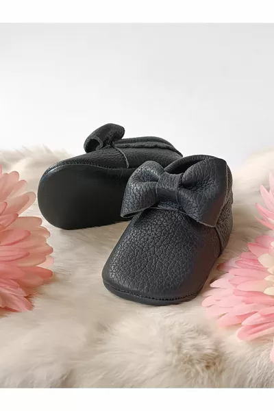 Sofia Mocassin pour bébé en cuir véritable bleu marine