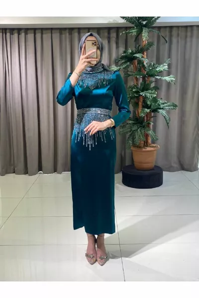 ХИДЖАБ ВЕЧЕРНИ РОКЛИ С КАМЪНИ