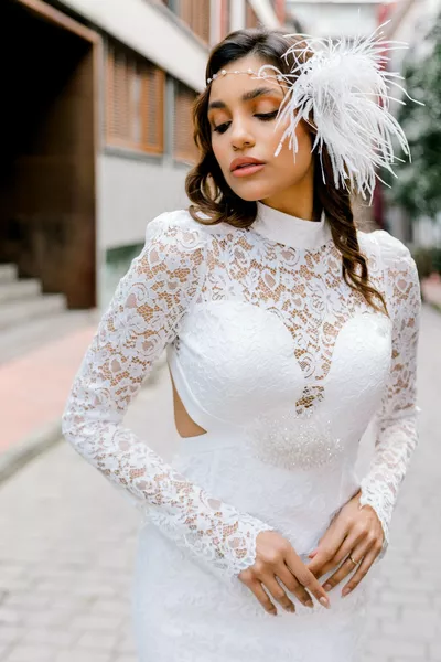 Robe de soirée blanche Robe de mariée Robe de fiançailles Robe blanche Robe d’extérieur Après la robe de soirée