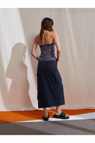  Gonna midi con tasca cargo-antracite