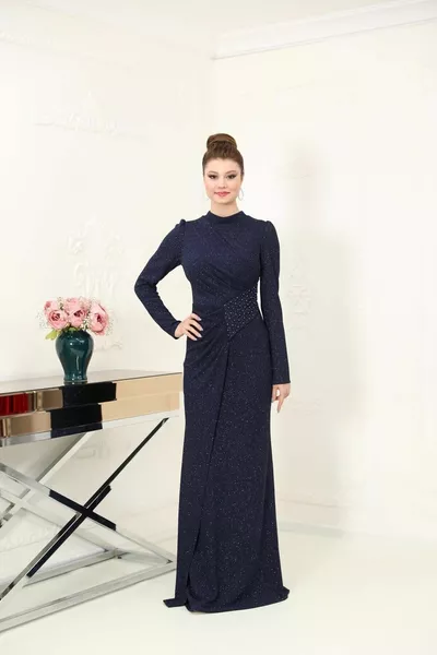 Nisa Evening Dress Navy Blue