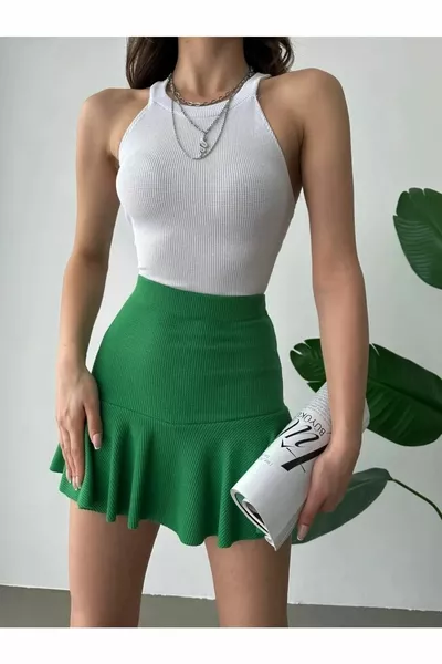 Corduroy Flounced Shorts Skirt