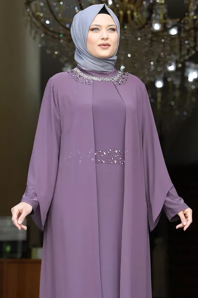 Ferda Hijab Abendkleid Rose Getrocknet