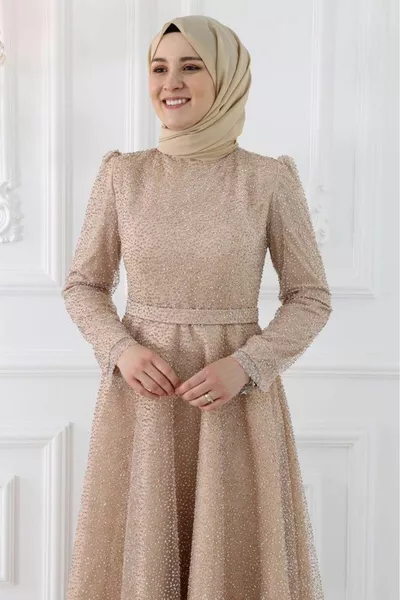 المرأة الذهب Aymira كريستال مخروطي الحجر المطبوعة تول الحجاب مساء اللباس