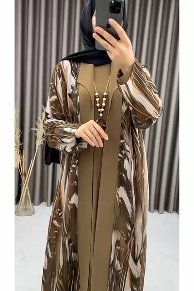ЖЕНИТЕ ПЛЮС РАЗМЕР ХИДЖАБ РОКЛЯ И ШИФОН ABAYA ОГЪРЛИЦА ПОДАРЪК ВЕЧЕРНА РОКЛЯ ДВОЕН КОМПЛЕКТ