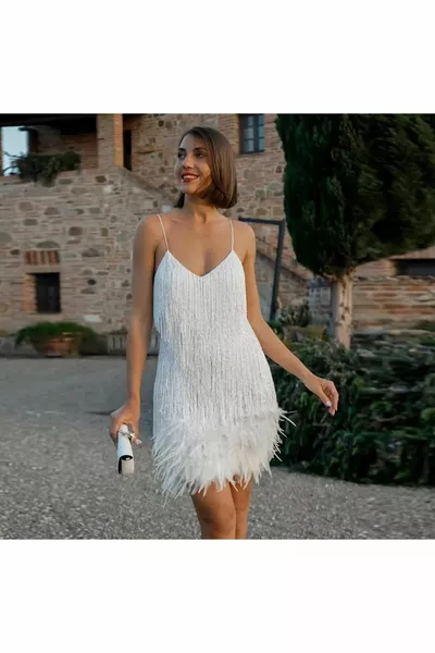 Damen Quaste After Party Kleid